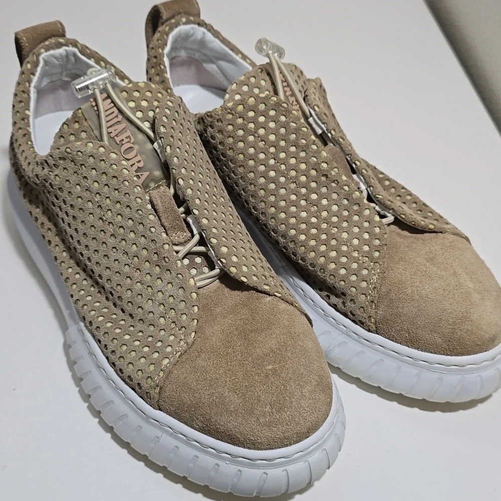 Andia Fora Libi suede chunky Sneakers contemporary comfortable casual chic look